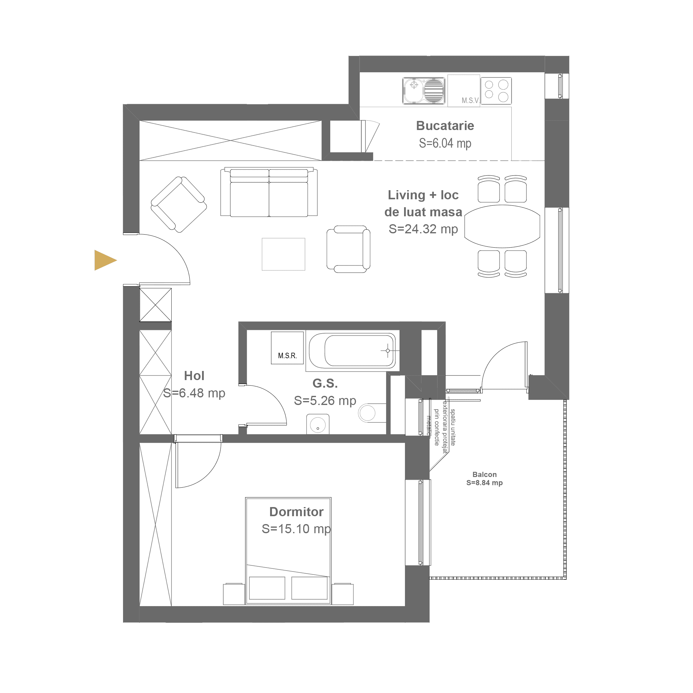 Plan apartament G2E1A5.1