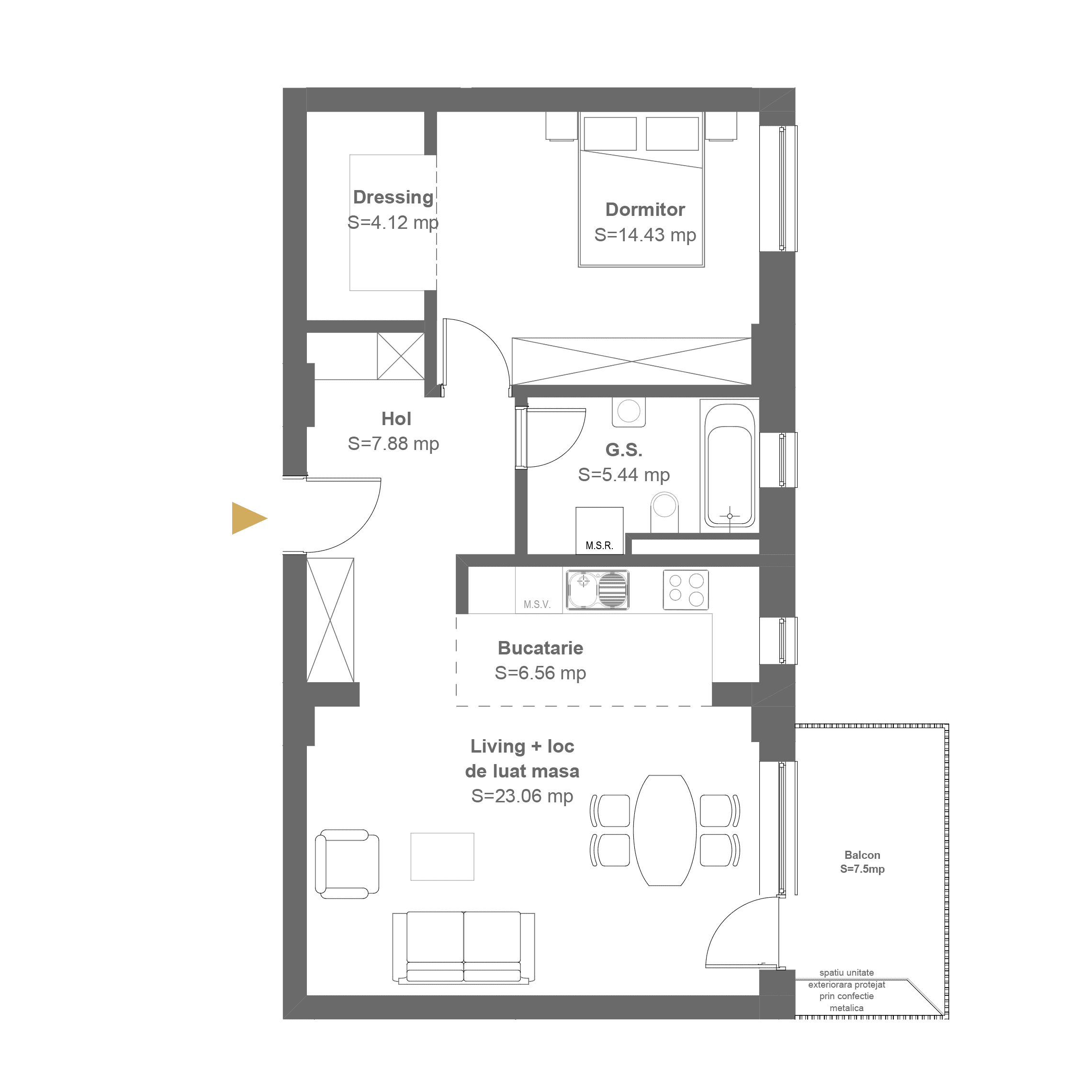 Plan apartament G1E1A3